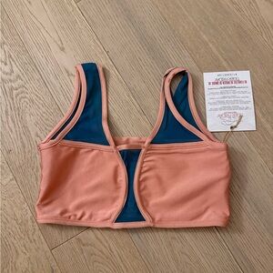Tiger Friday Radiance Blossom Crop Top Aura - Peach and Teal Sports Bra AS